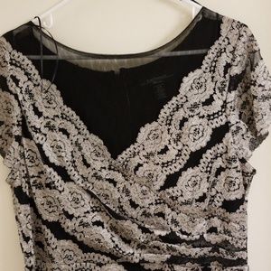 Long Black & SIlver Evening Dress